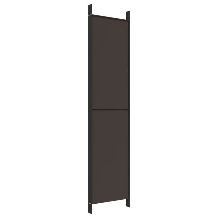 vidaXL Parawan 5-panelowy, brązowy, 250x220 cm, tkanina