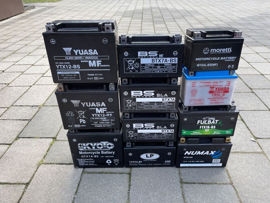 Akumulatory motocyklowe różne pojemności