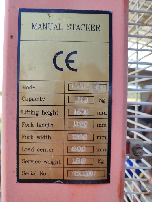 Porta paletes Stacker 1000kg