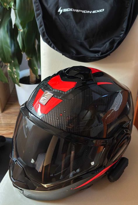 Kask Scorpion Exo-Tech Evo Carbon + Cardo freecom 2