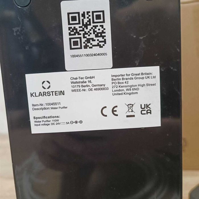 Система фільтрації води Klarstein PureLine 800.