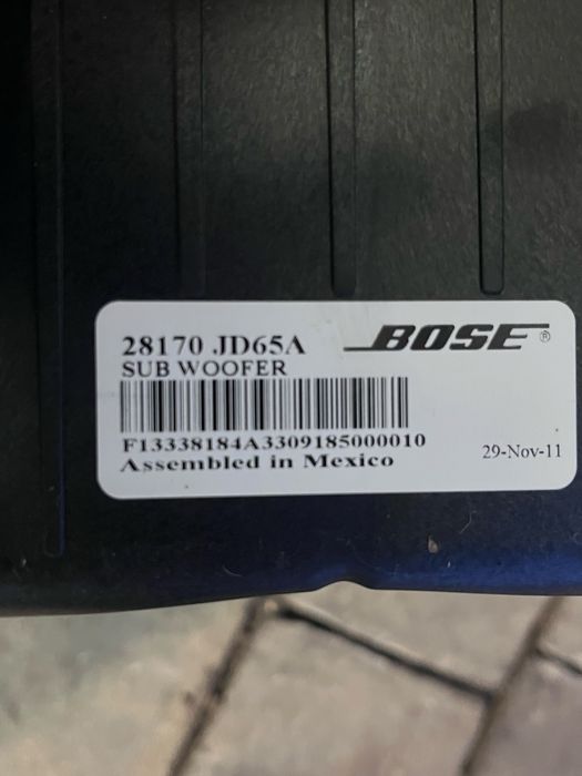 Subwoowofer głosnik basowy Bose 28170 JD65A Nissan Qashqai J10