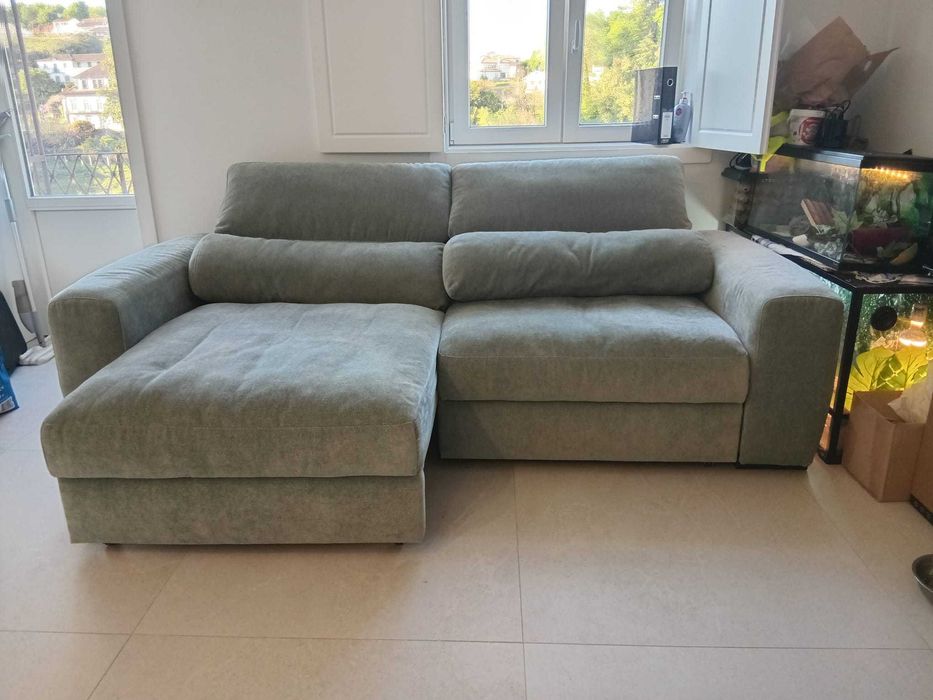 Sofá/cama Landon cor verde como novo
