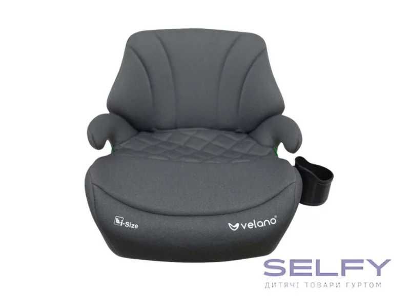 Бустер VELANO Gravo i-Size 125–150 см, ISOFIX + підстаканник, сірий чорний, можна забрати у Львові