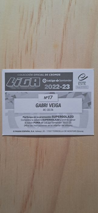 Cromo futebol de Gabri Veiga(La liga)da Panini