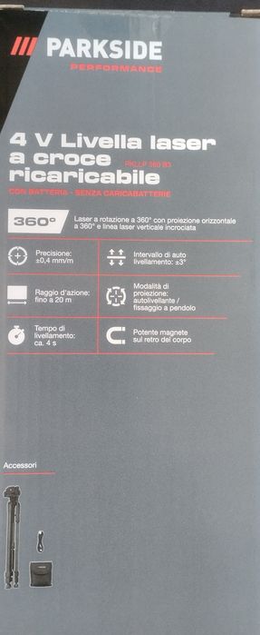 Laser linhas cruzadas 360° Parkside Performance 4V