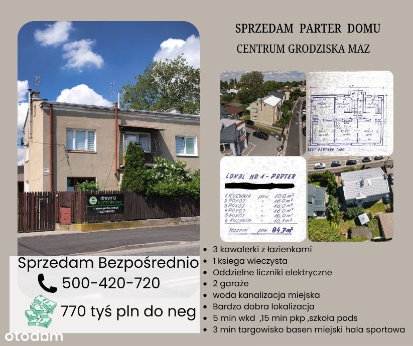 3 Kawalerki Na Parterze KAMIENICY Grodzisk Mazowiecki centrum Okazja