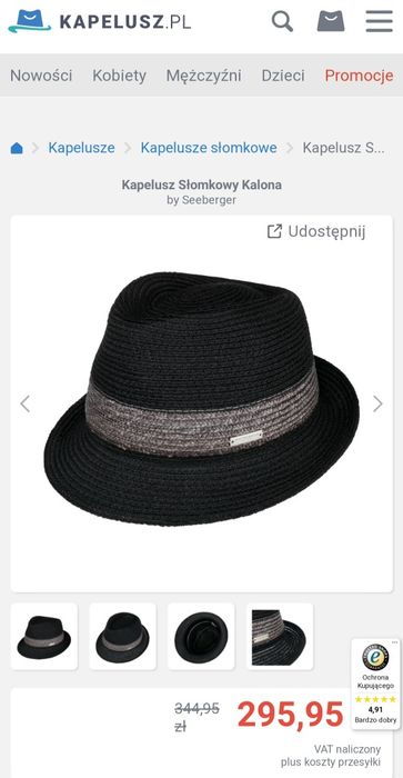 Kapelusz SEEBERGER est.1890 klasyka super jakość