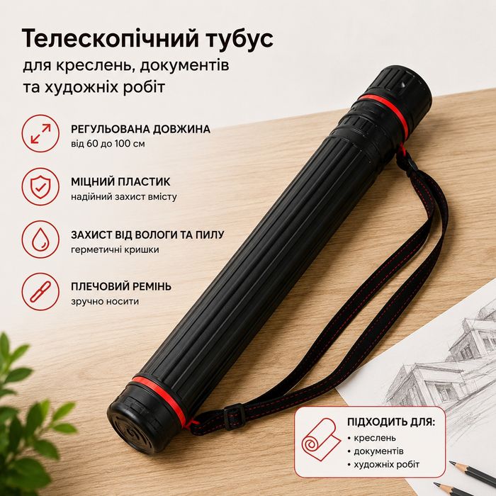 Телескопічний тубус для креслень, документів та малюнків