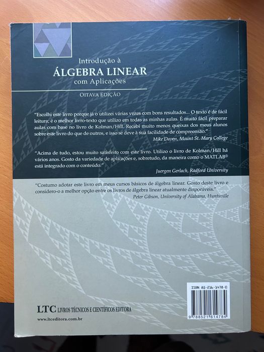 Introdução à álgebra linear com aplicações- Kolman, Hill