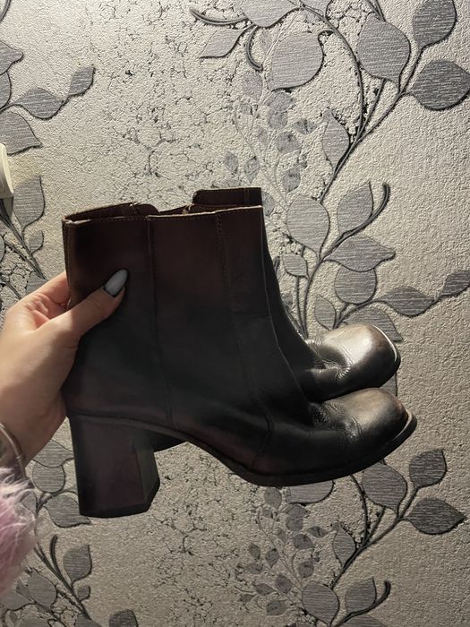 полуботинки с квадратным носком кожа