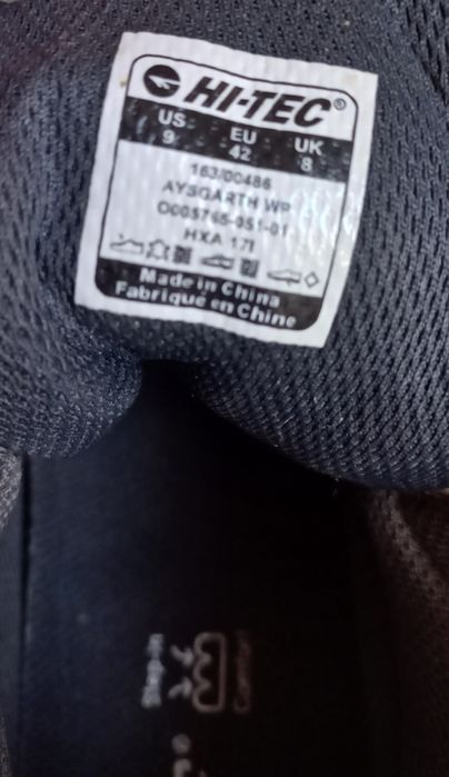 Buty szare trekkingowe skóra Hi-Tec Waterproof dri-tec Eu 42 uk 8