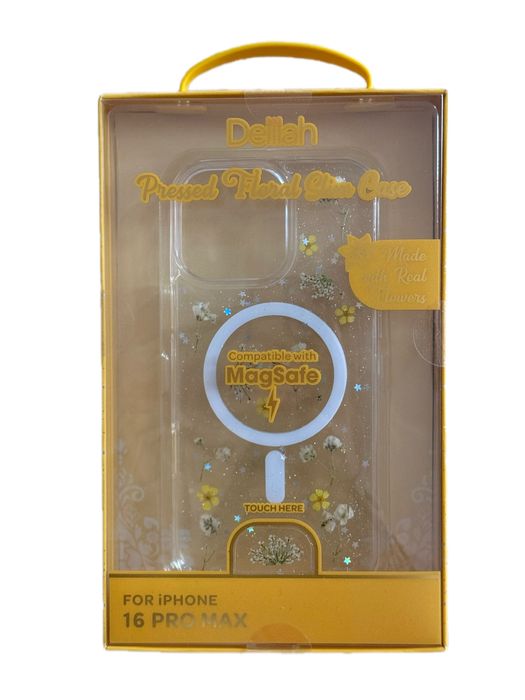 Чохол для iPhone 16 Pro Max (MagSafe) з пресованими квітами