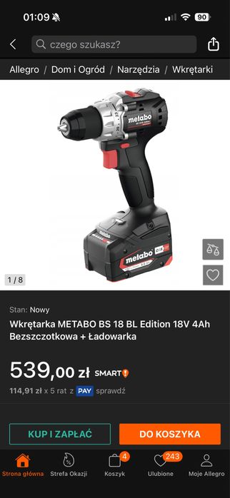 Wiertarko - wkrętarka Metabo BS18 BL