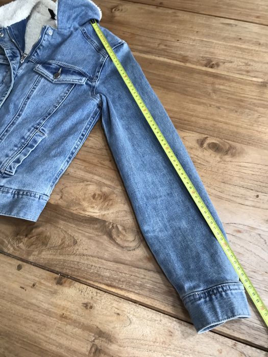 H&M Divided kurtka katana dżinsowa z kożuszkiem S