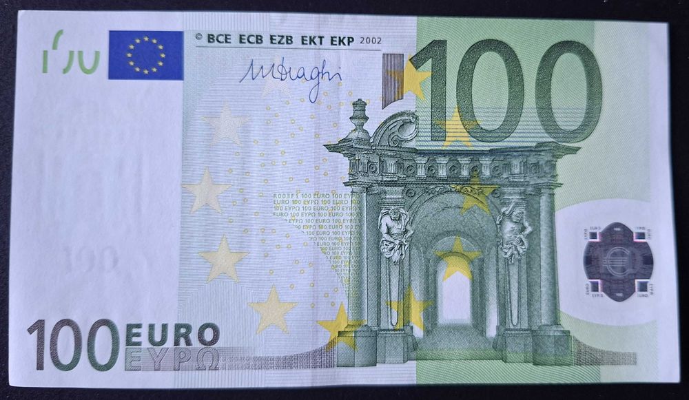 Notafilia - Nota de 100 euros de 2002, Draghi, não circulada - 25884