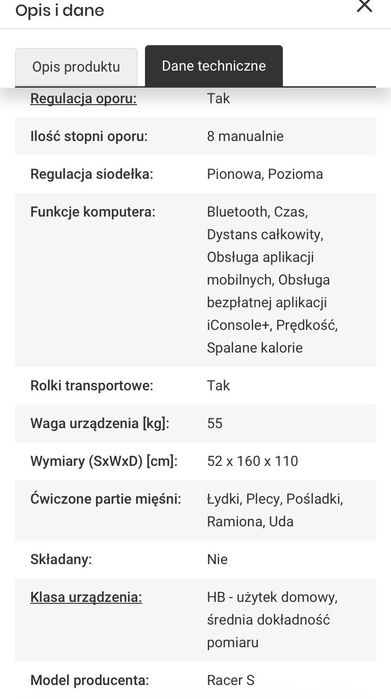 Rower spiningowy SPEED S - Hammer