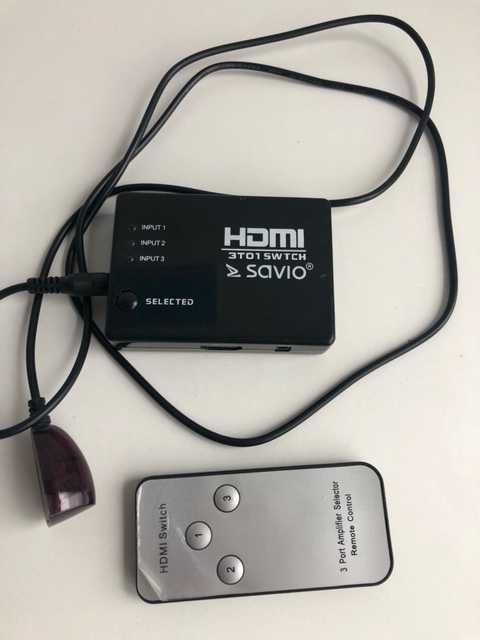 Switch SAVIO CL-28 rozdzielacz HDMI 3 porty + pilot Full HD