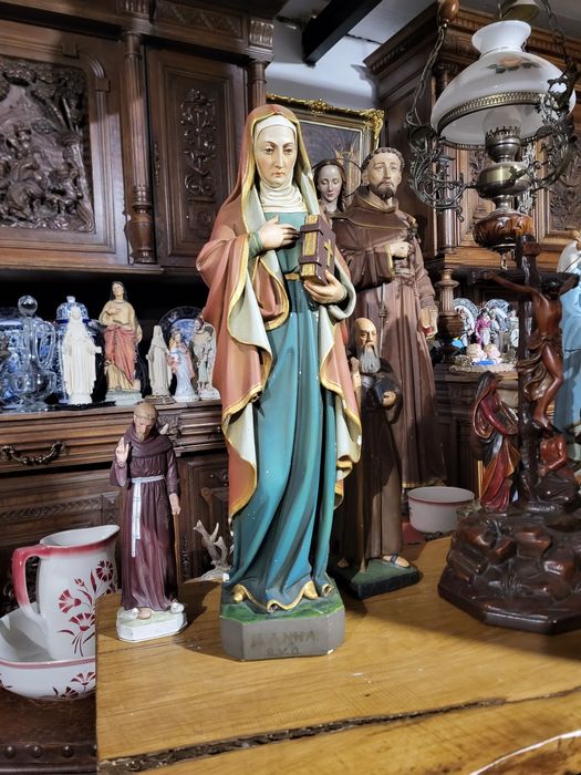 Stara figura Święta Anna 61 cm