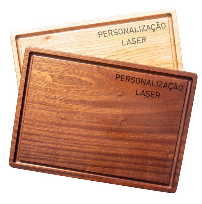 Tábua retangular de corte ou servir em mogno/carvalho