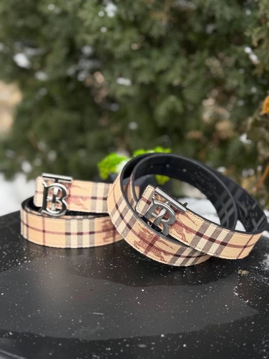Ремінь Burberry бежевий чоловічий ремень Барбери кожный мужской