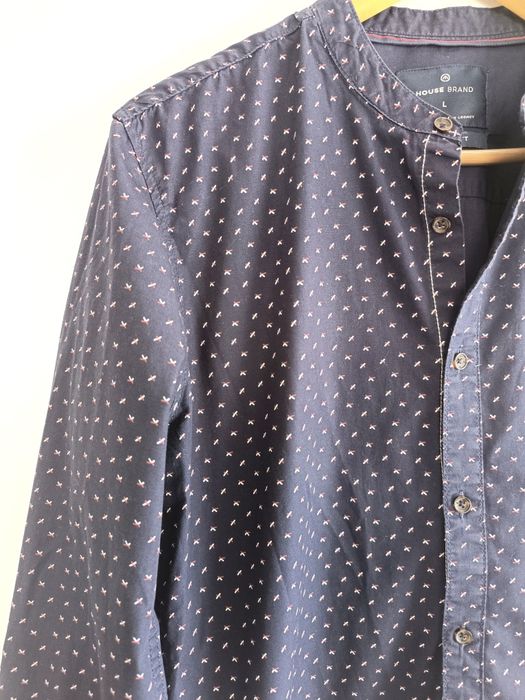 Koszula męska bez kołnierza slim fit