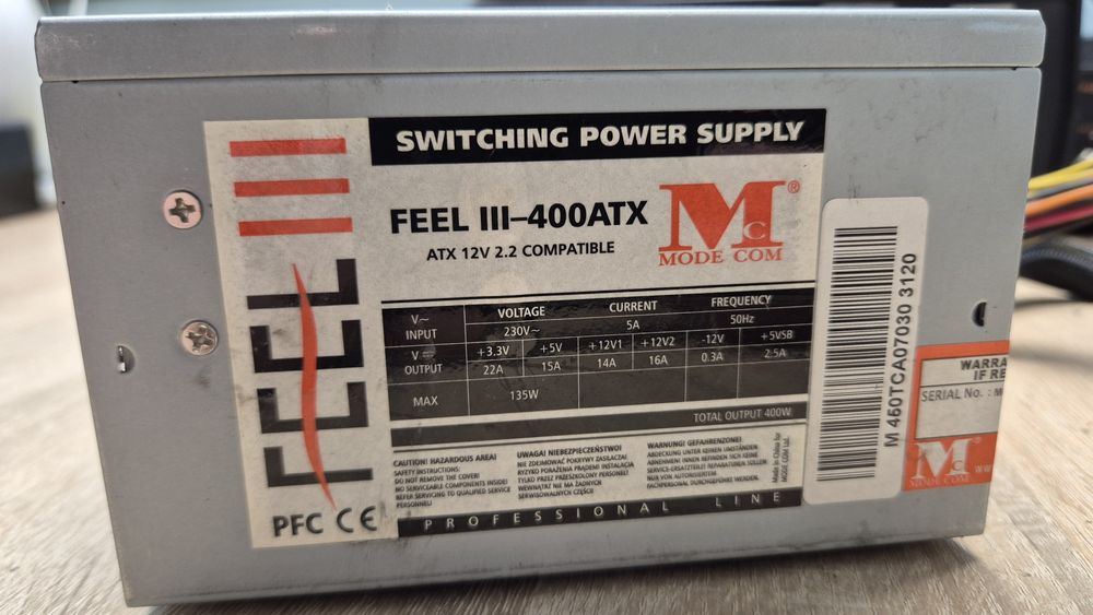 Zasilacz komputera PC Modecom Feel III ATX 400W