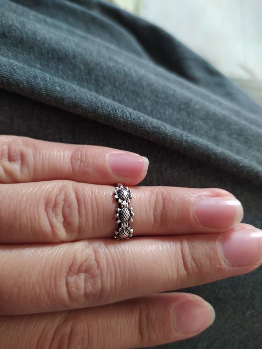 Anel prateado girassóis NOVO