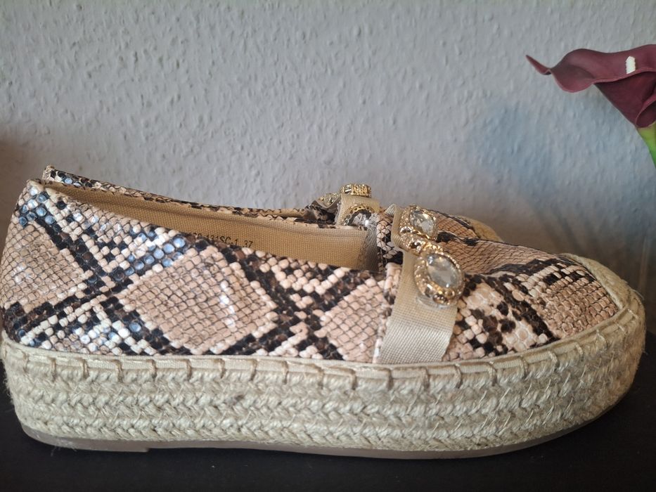 Espadryle na platfirmie cyrkonie 37