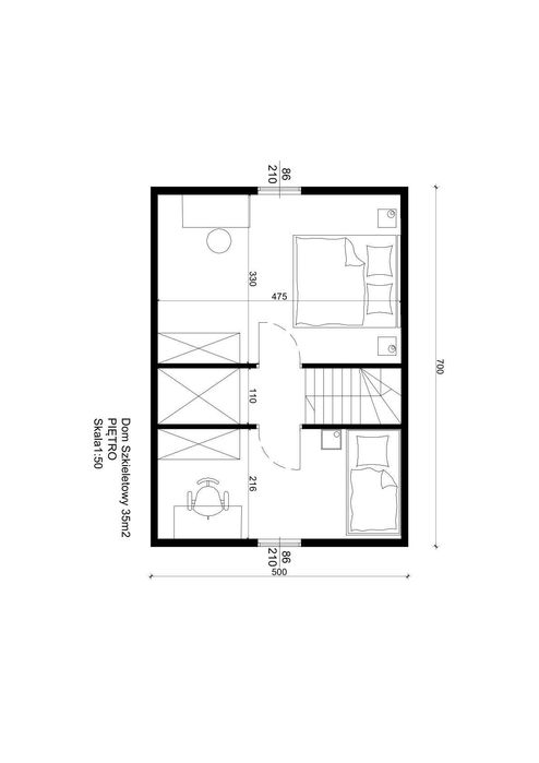 Dom szkieletowy całoroczny 70 m² - More