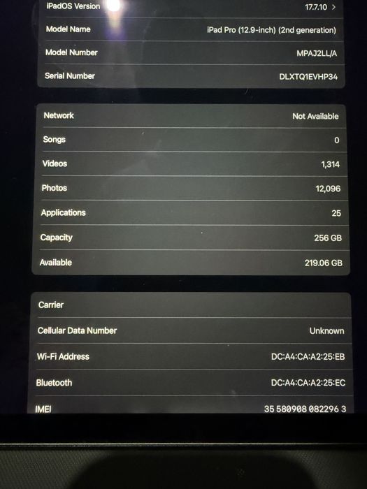 Ipad pro 12.9 (2 geracao) 256gb + Wifi + Cellular
