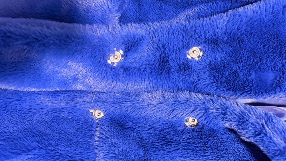 Casaco de pelo azul