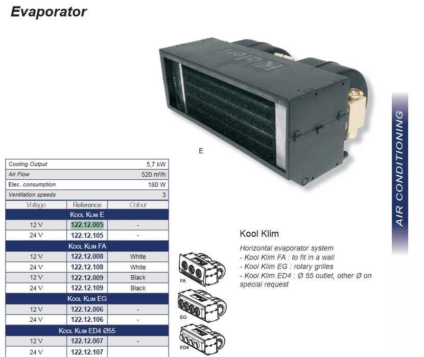 Parownik Kool Klim 12V