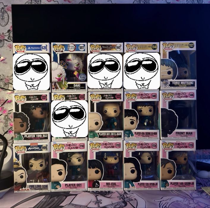 Funko Pop Squid Game, Tokyo Ghoul, Demon Slayer,Stranger Things