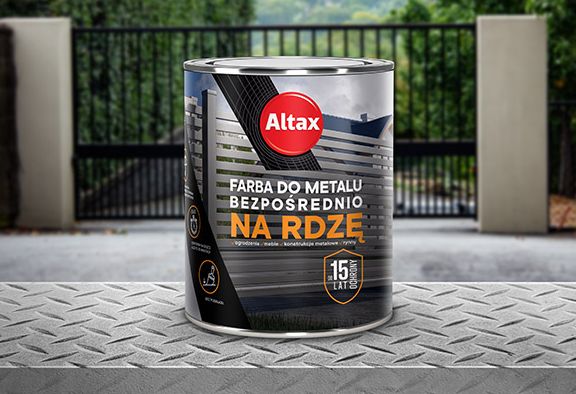 ALTAX Farba do metalu bezpośrednio na rdzę 2,5l Szary Połysk RAL7040