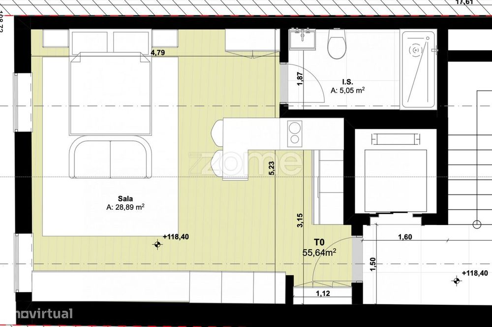 Apartamento T0 Novo Bolhão
