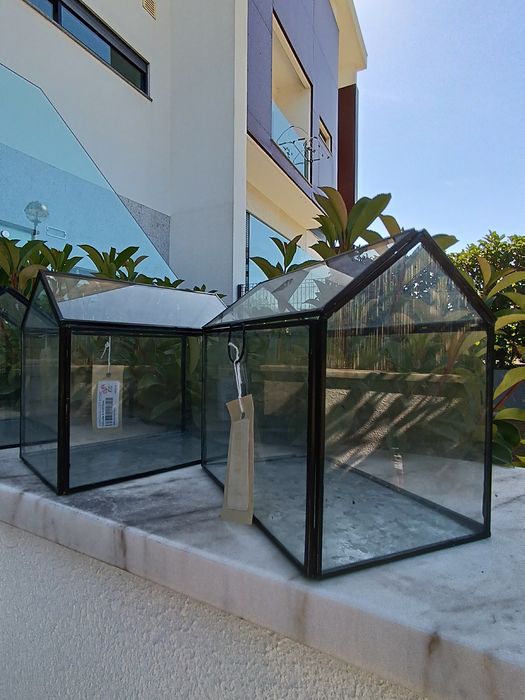 3 caixas de jóias de vidro