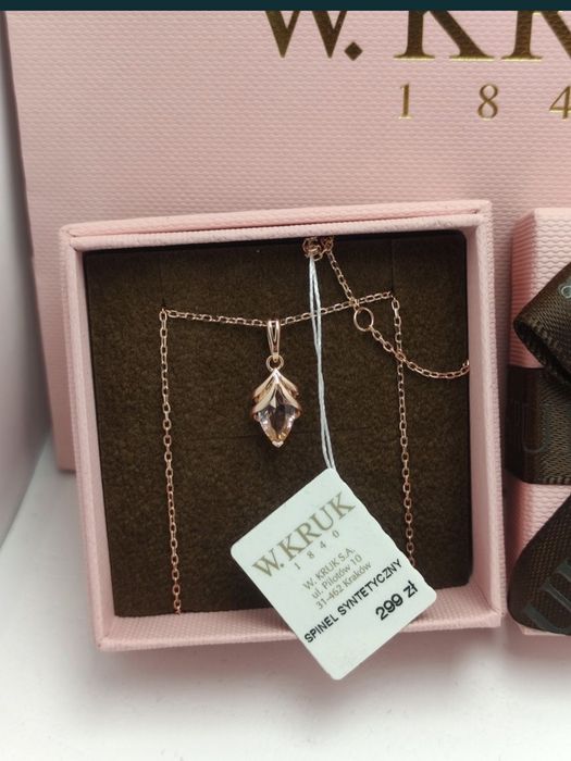 Naszyjnik W.Kruk Balerina różowe srebro 925