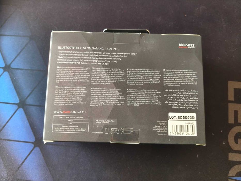 Mars Gaming MGP-BT2, Gamepad Bluetooth 5.0, RGB Neon