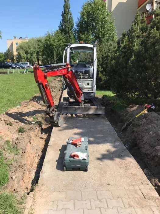 Usługi Koparką ,Koparko- ładowarką ,Minikoparką Koparką dwudrogową  Wywrotkami