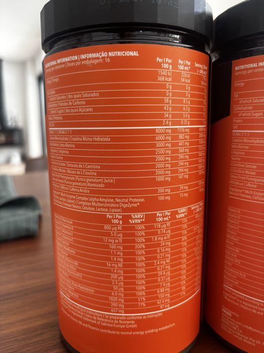 Pack 2x Pré-Treino Prozis Energy Charge (Laranja + Mojito) – Praticamente Novos