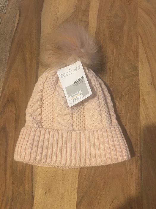 Czapka damska zimowa nowa pudrowy roz