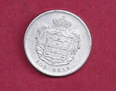 MONARQUIA   D. PEDRO V   500  REIS  1857   MBC  PRATA