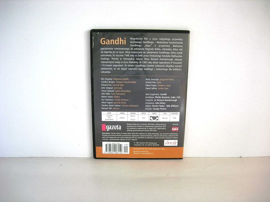 "Gandhi" DVD Richard Attenborough 1982 seria Gazety Wyborczej