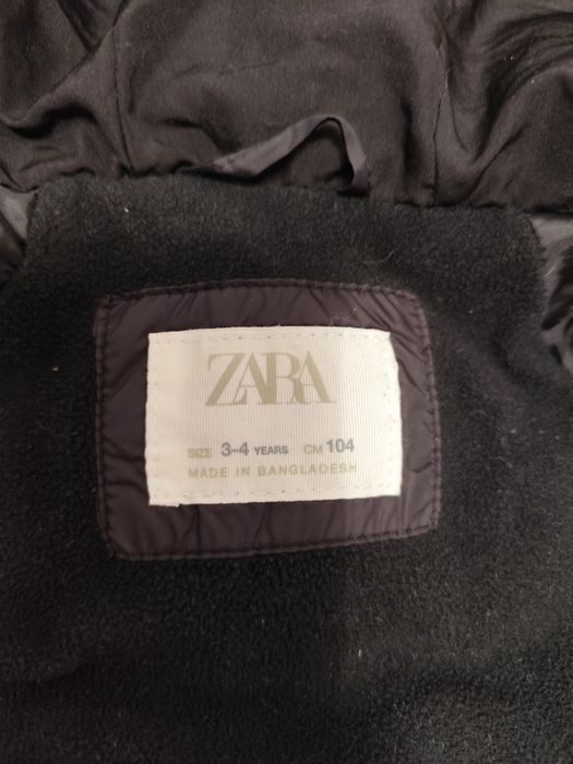 Kurtka puchowa ZARA rozm. 104, czarna, chłopiec jak nowa