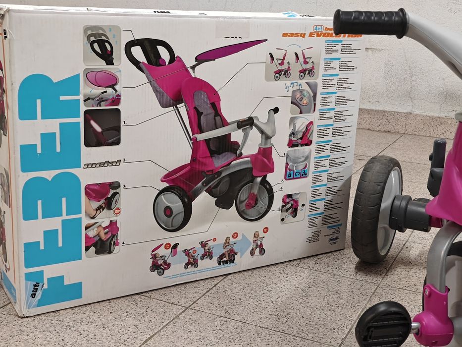 Triciclo 4 em 1 Baby Feber Trike Premium Rosa