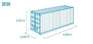 KONTENER morski, magazynowy 20 ft DV CW, 6 m