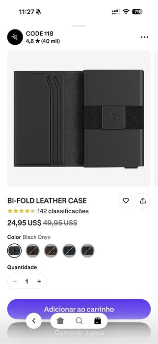 Smart wallet carteira bi-fold da Code 118