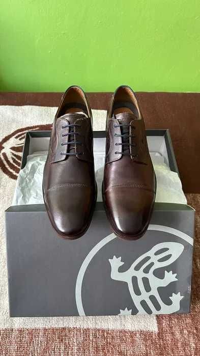 Salamander eleganckie buty męskie brązowe 100% skórzane roz. 45