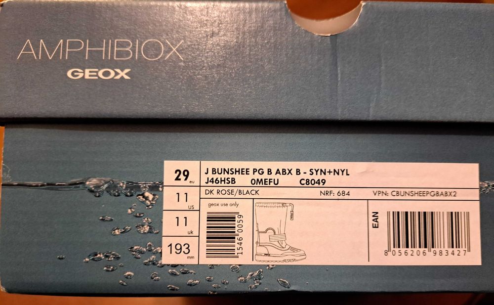 Nowe buty zimowe dziecięce GEOX (dziewczynka)